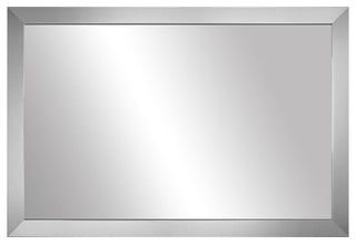 Meade Framed Wall Mirror, Brushed Chrome, 36"x36"