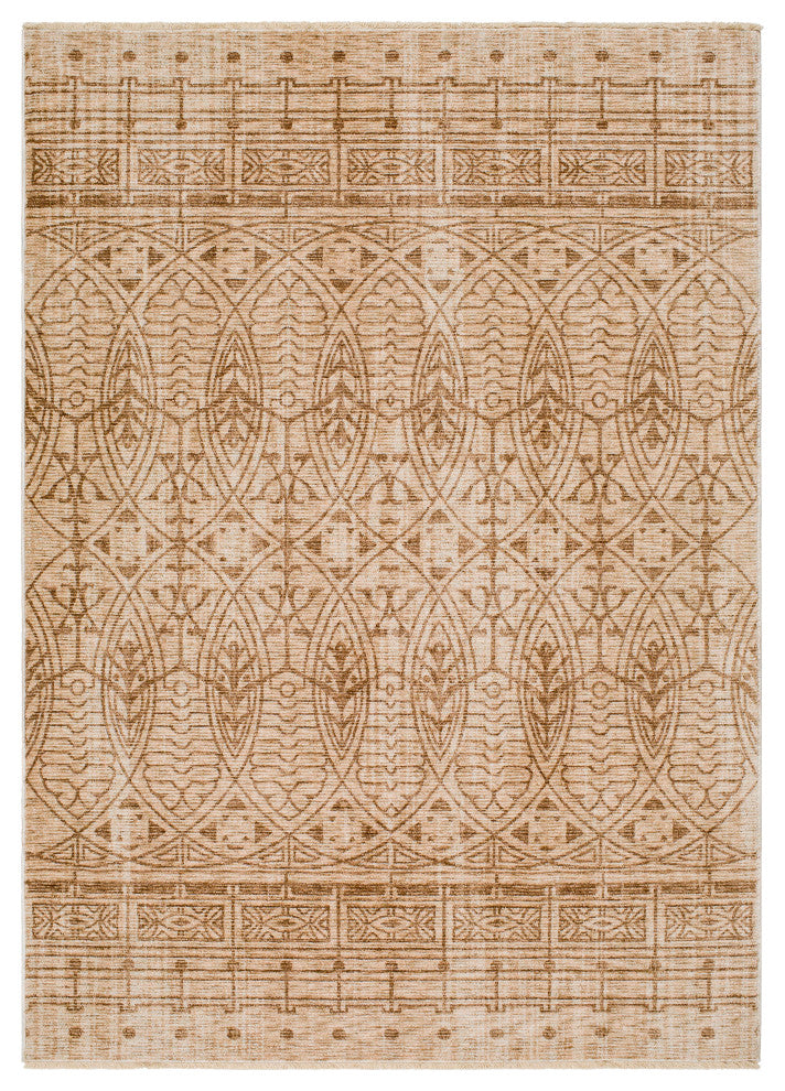 Frank Lloyd Wright x Surya Usonia USO-2305 Machine Woven Area Rug, Khaki, Natural, Camel, Clay, 3'2" X 4'11"