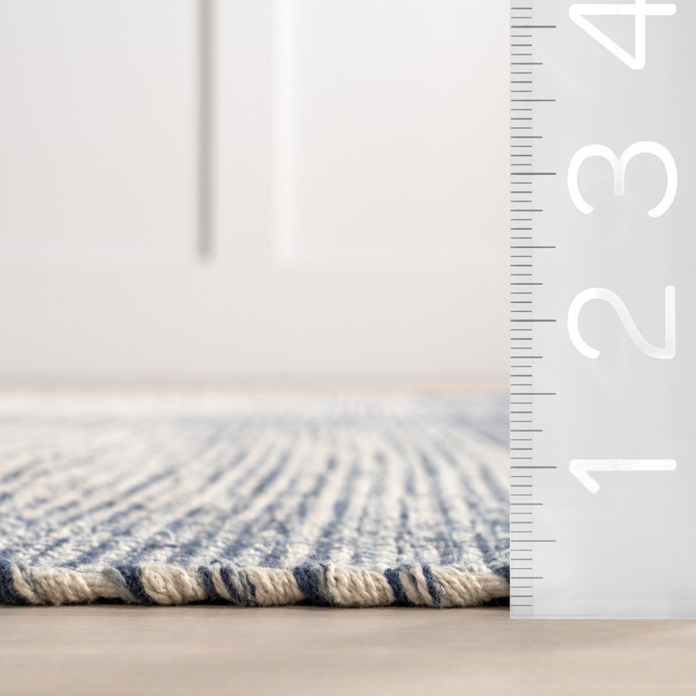 Nuloom Aya Cotton Plaid Rug, Blue 9' x 12'