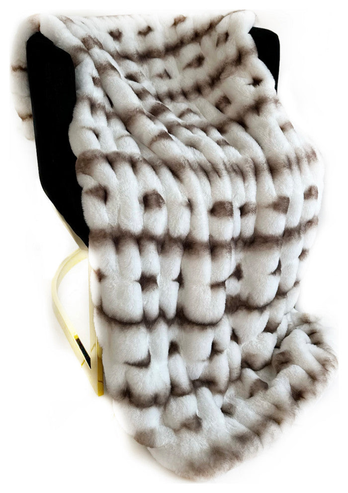 Plutus Creamy Fluffy Bunni Faux Fur Throw Blanket, 90"L x 90"W Full