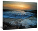 "Beach With Rushing White Waves" Modern Beach Canvas Art Print, 20"x12"