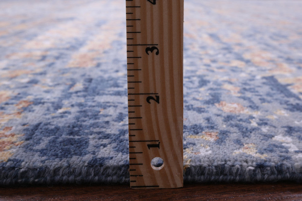 9' 0" X 12' 0" Abstract Wool and Silk Handmade Rug Q8865