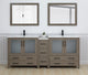 Vanity Art Vanity Set With Ceramic Top, 84", Driftwood Gray