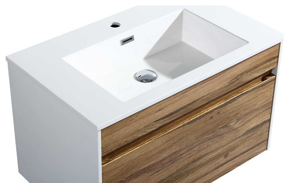 The Ivy Single Bathroom Floating Vanity, Vine, 30"