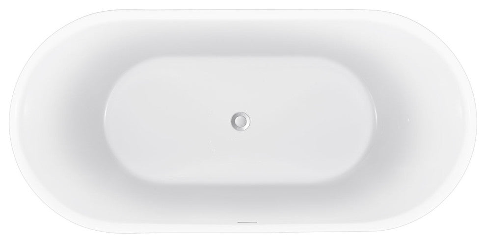 Giving Tree 59 inches Oval Freestanding Tub,Contemporary Soaking Tub,White