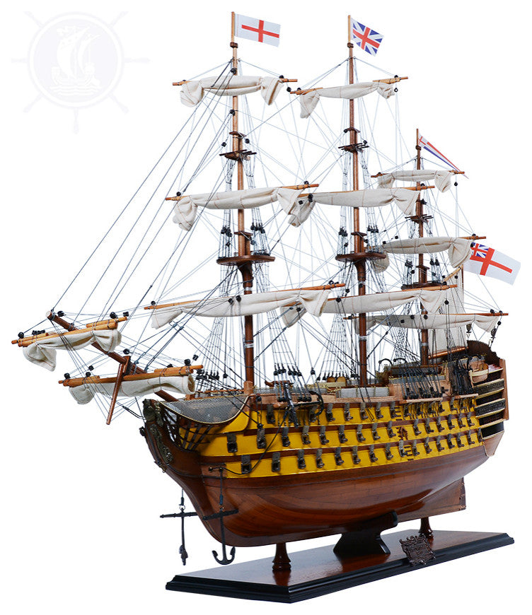 Hms Victory Painted Museum-quality Fully Assembled Wooden Model Ship