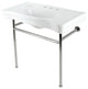 VPB28140W86 36" Ceramic Console Sink with Stainless Steel Legs