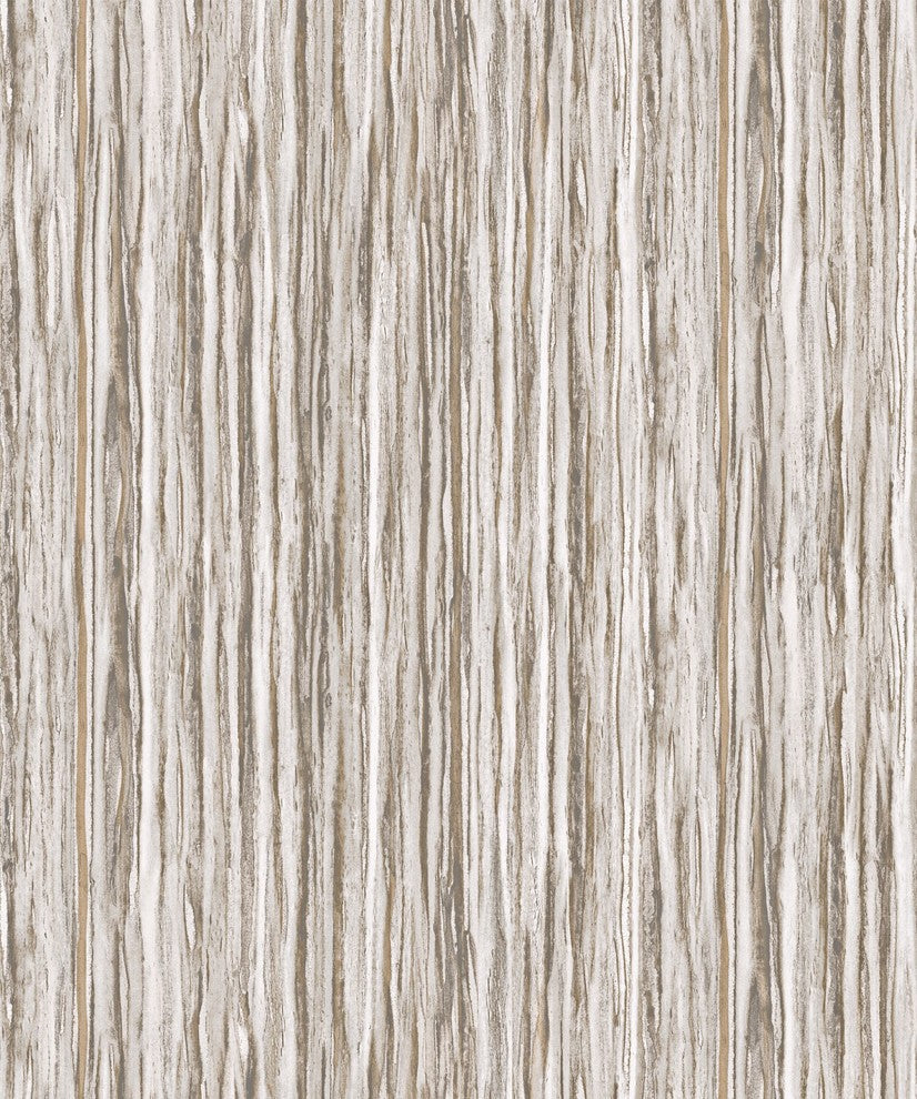 Natural Faux 2, Geometric Stone Wood Rustic Wallpaper, Cream, Roll, 21"x33'