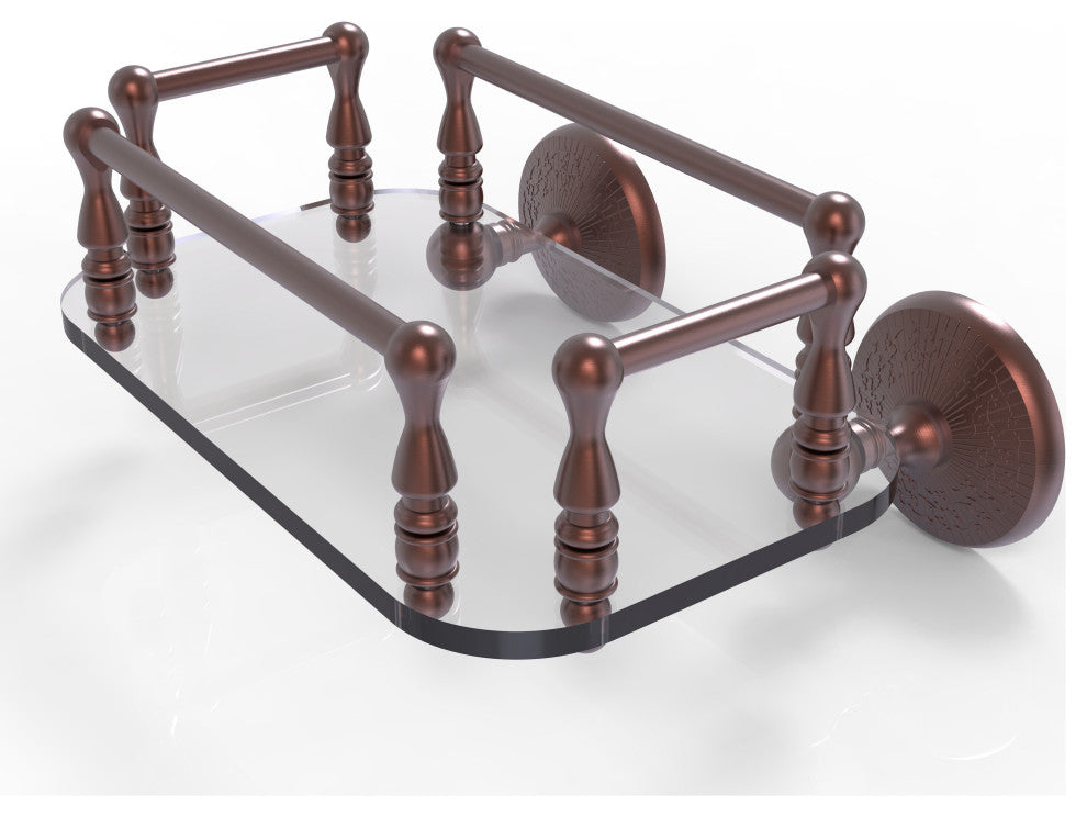 Monte Carlo Wall Mounted Glass Guest Towel Tray, Antique Copper