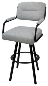 Swivel Metal Bar Stool on Warren Base, Hemsath Slate/Black, 26"