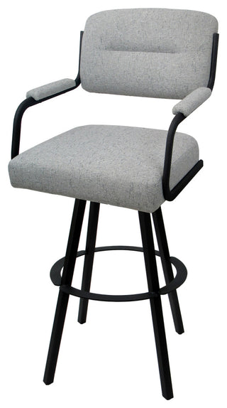 Swivel Metal Bar Stool on Warren Base, Hemsath Slate/Black, 26"
