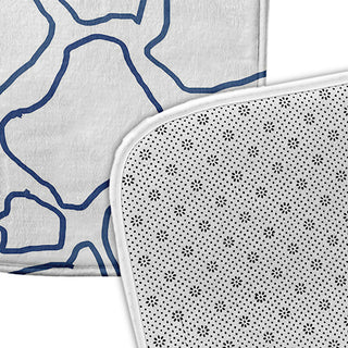 34" x 21" Petal Lines Bathmat, Blue/White