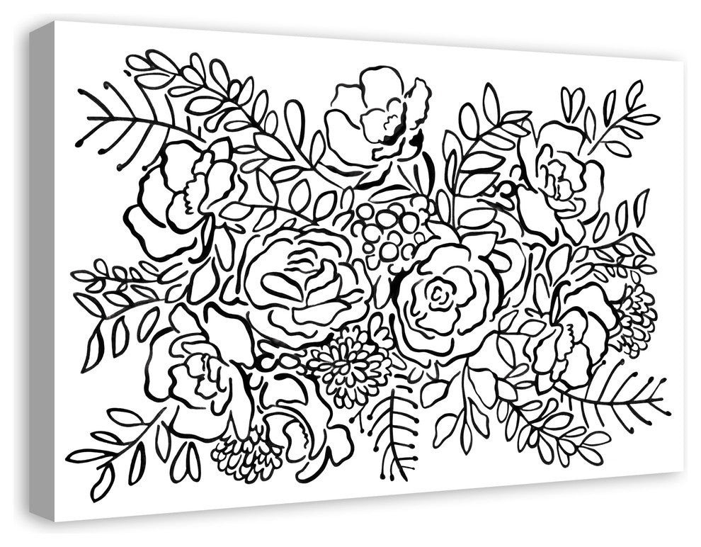 "Rose Bush Sketch" Canvas Wall Art, 20"x30"