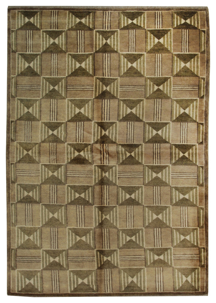 Brown Transitional All Over Ningxia Area Rug