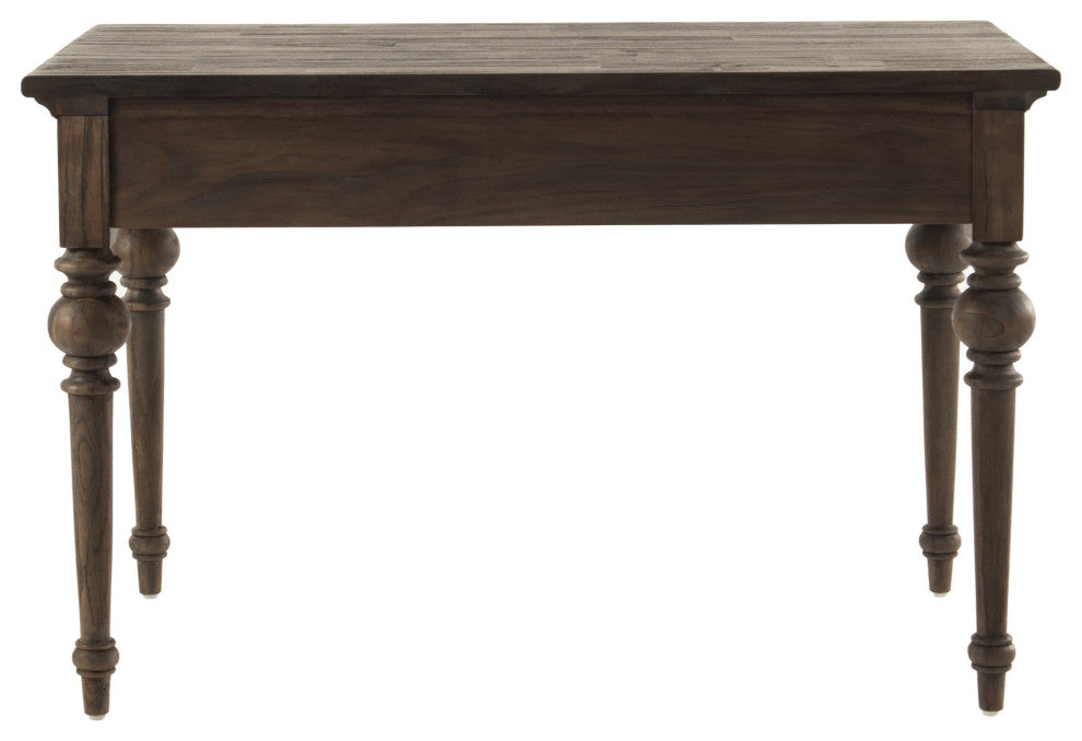 Antiqued Brown Teak Provencial Writing or Computer Desk