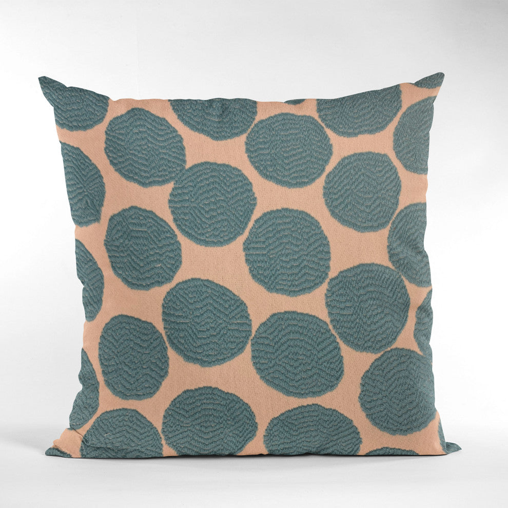 Plutus Blue Dots Luxury Throw Pillow, 26"x26"