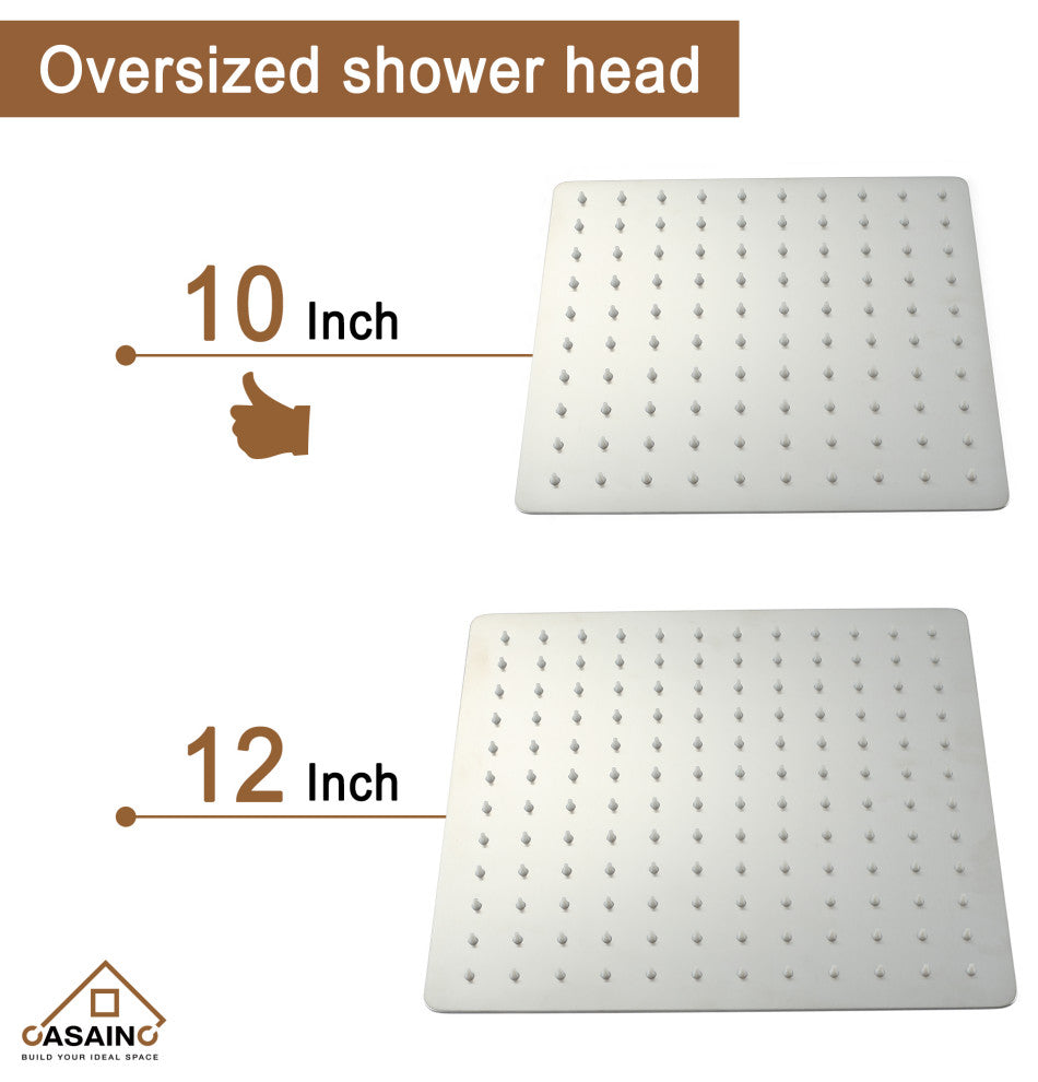 Wall-Mounted 10in Shower System with Handheld, Brushed Nickel