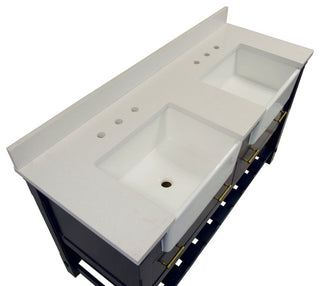 Charlotte 60" Bathroom Vanity, Royal Blue, Quartz, Double