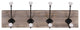 Wood and Metal Hooks With Ceramic Knobs