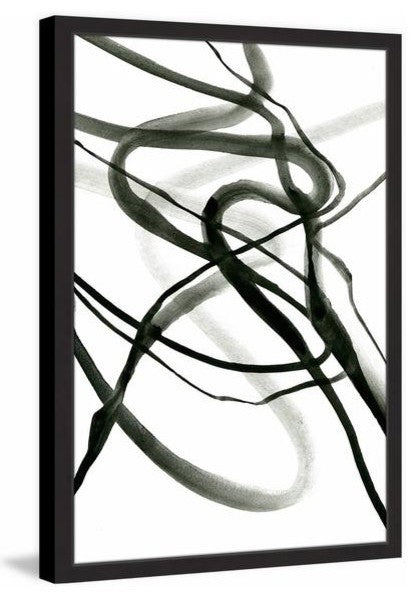 "Black Waves" Framed Painting Print, 12"x18"