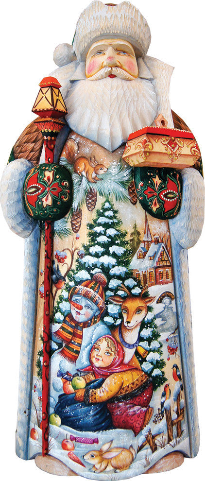 Snow Play Santa, Woodcarved Figurine