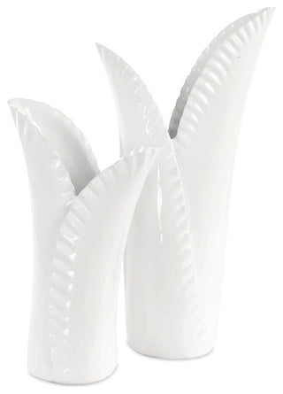 Uttermost 18222 Leafscape 15" Tall Ceramic Vase - Set of 2 - White