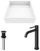 Montauk 15"L x 15"W MatteStone Vessel Sink and Lexington 10"H Faucet Set
