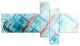 Light Blue Metal Grill, Abstract Art on Canvas, 60"x32", 5 panels