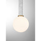 Callaway 1-Light Pendant, White Marble, Warm Brass