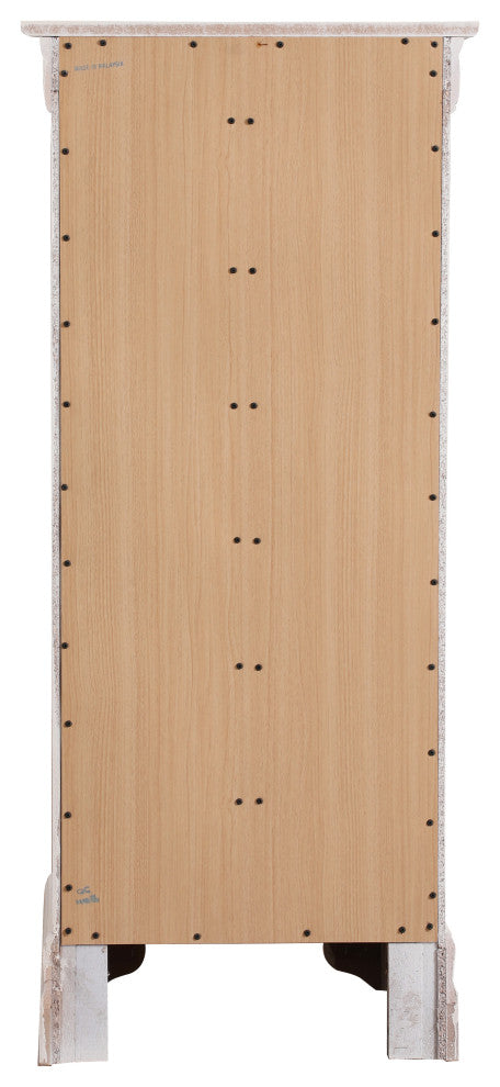 Louis Phillipe White 7 Drawer Chest of Drawers (22 in L. X 16 in W. X 51 in H.)
