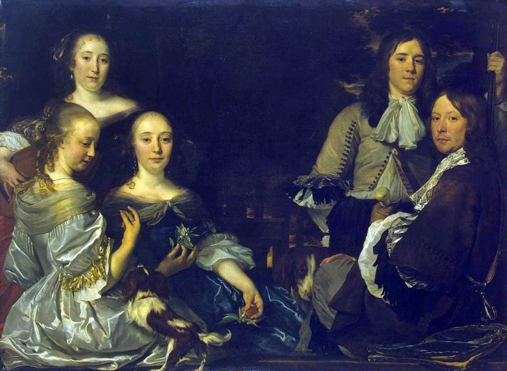 Abraham Van den Tempel Family Portrait, Gallery Wrapped Canvas Print, 21"x28"
