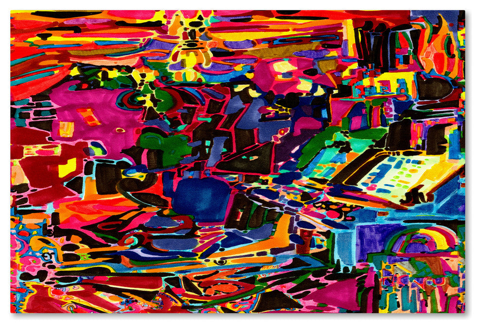 Josh Byer 'Fire In The Arcade' Canvas Art, 35x47