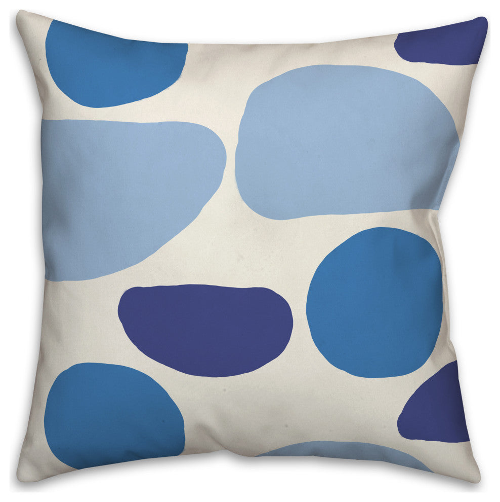 Blue Abstract Shapes 2 18x18 Spun Poly Pillow