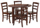 Alamo 5-Piece Round Drop Leaf Table With 4 Ladder Back