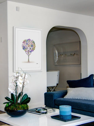 "Pastel Flower Tree" Framed Painting Print, 12"x18"