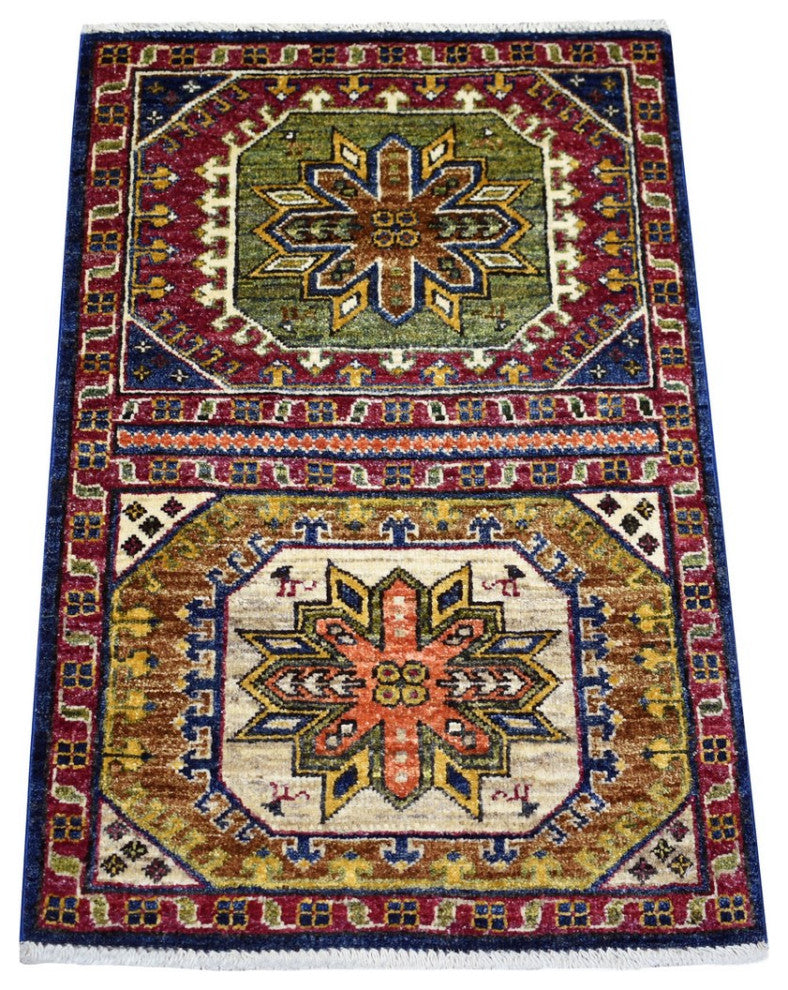 Navy Blue Turkeman Ersari Natural Dyes Hand Knotted Wool Oriental Rug  2'0"x3'0"