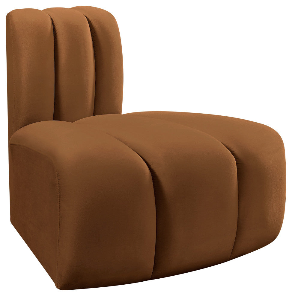 Arc Upholstered Modular Component, Saddle, 1-Piece: Reverse Corner, Velvet