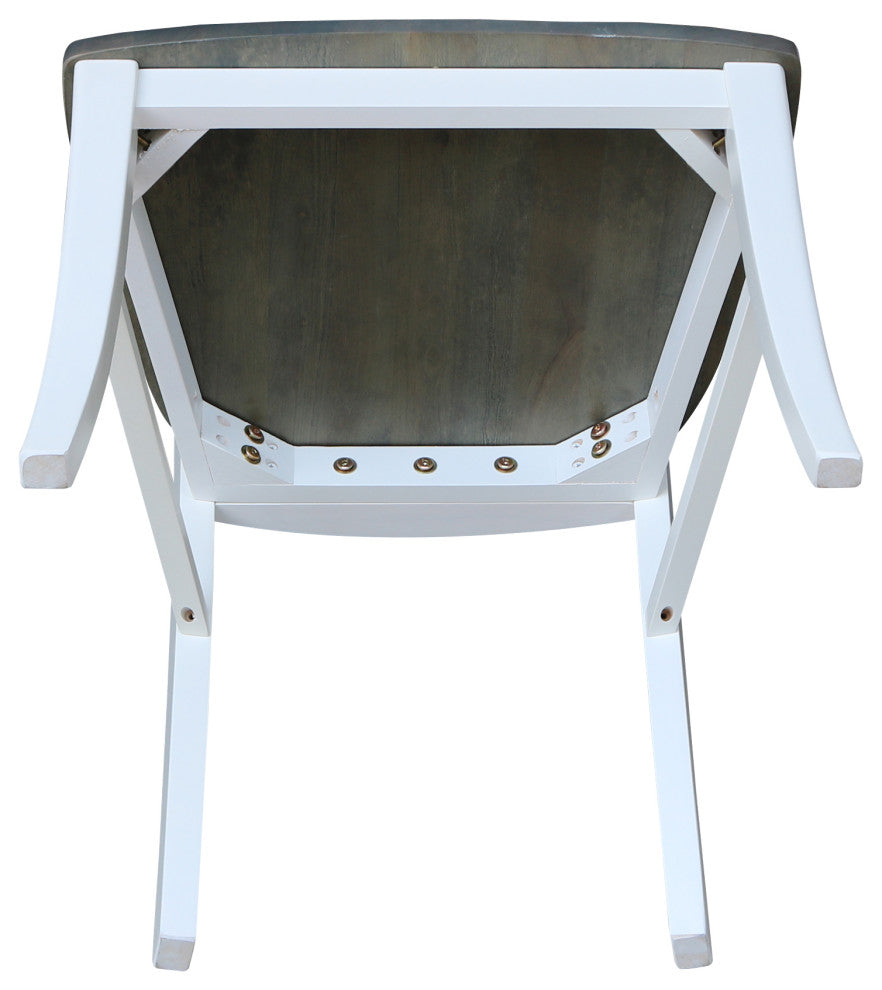 Set of Two Roma Ladderback Chairs, White/Heather Gray