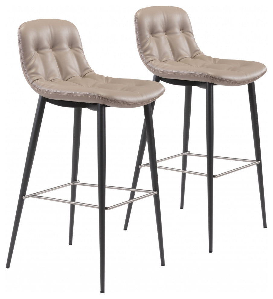 Tangiers Bar Chair, Set of 2 Taupe