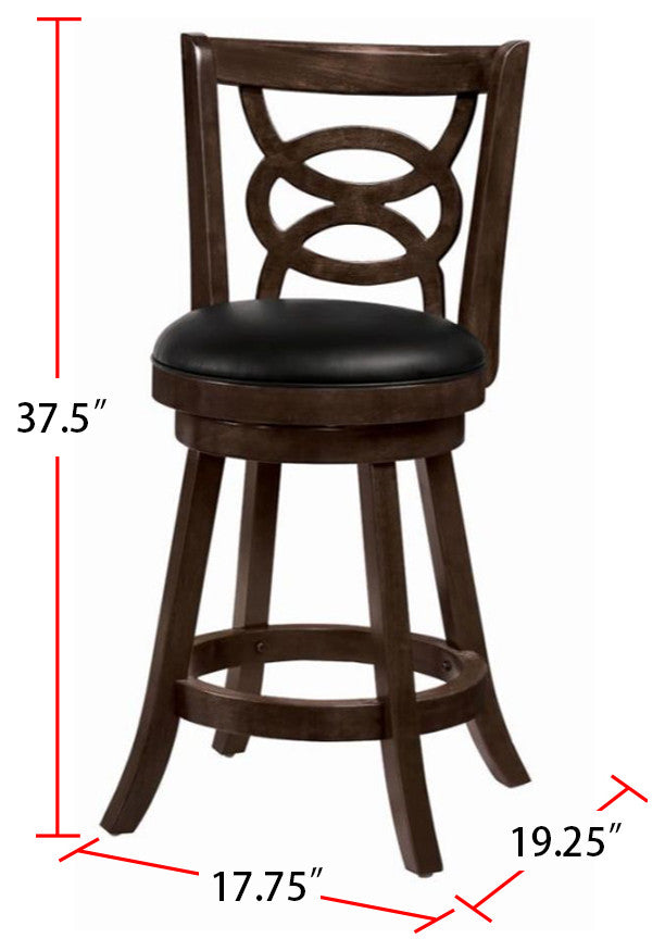 Set of 2 Counter Stools, Espresso and Black