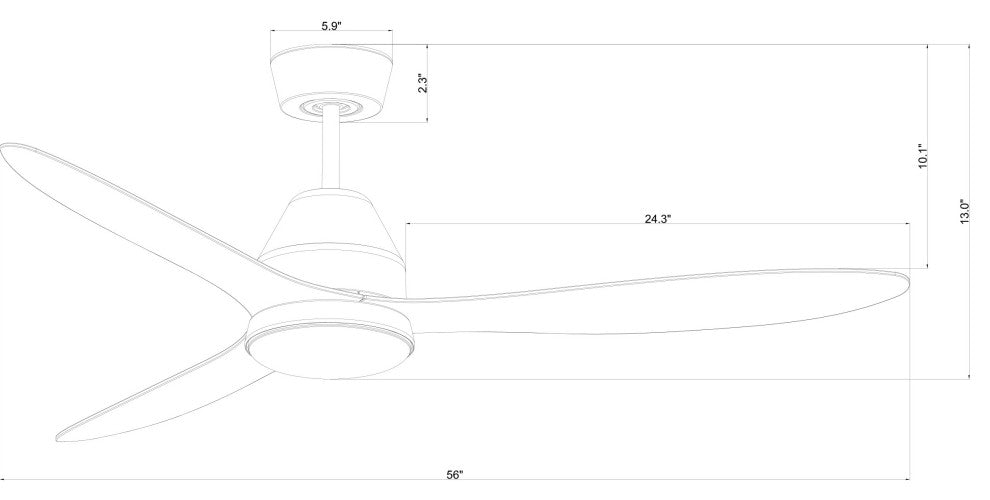 Lucci Air Whitehaven 56" Smart WiFi Controlled Indoor/Outdoor Fan w/Light, Brushed Chrome