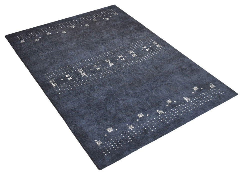 HAND KNOTTED LOOM SILK ECO-FRIENDLY RUGS-4'x6',Rectangle,Charcoal,Contemporary