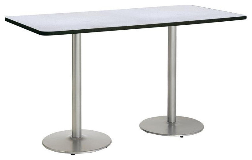 KFI Mode 42" x 72" Conference Table Grey Round Silver Base Bistro Height