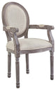 Emanate Vintage French Upholstered Fabric Dining Armchair Beige
