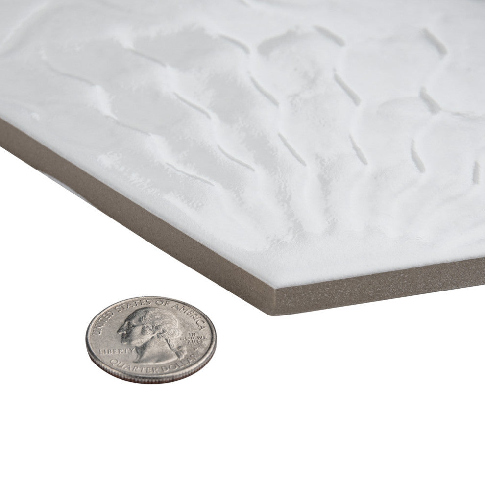 Gaudi Lux Hex White Porcelain Floor and Wall Tile
