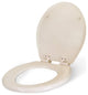 Round Molded Wood Toilet Seat Easy Remove Adjustable Hinge Bone