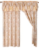 Set of 2 Penelope Curtain Panels With Attached Austrian Valance, 84" Long, Beige