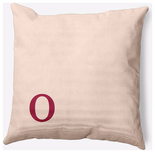 20" x 20" Modern Monogram Indoor/Outdoor Polyester Throw Pillow, Cranberry