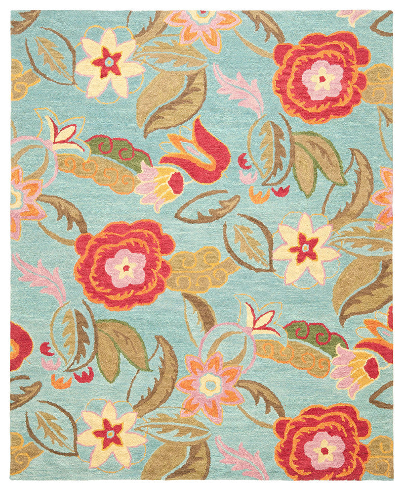 Safavieh Blossom Blm675A Floral Rug, Blue/Multi, 6'0"x9'0"