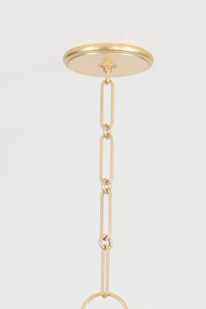 Montclair 40" Wide 6-Light Vintage Gold Leaf Chandelier